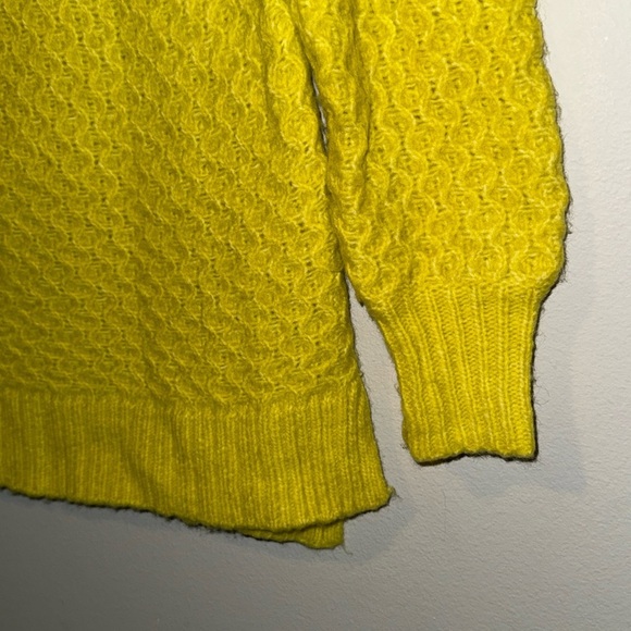 Anthropologie Bia Sweater Women's Medium Yellow Alpaca Wool Blend Cable Knit XS - Picture 5 of 12